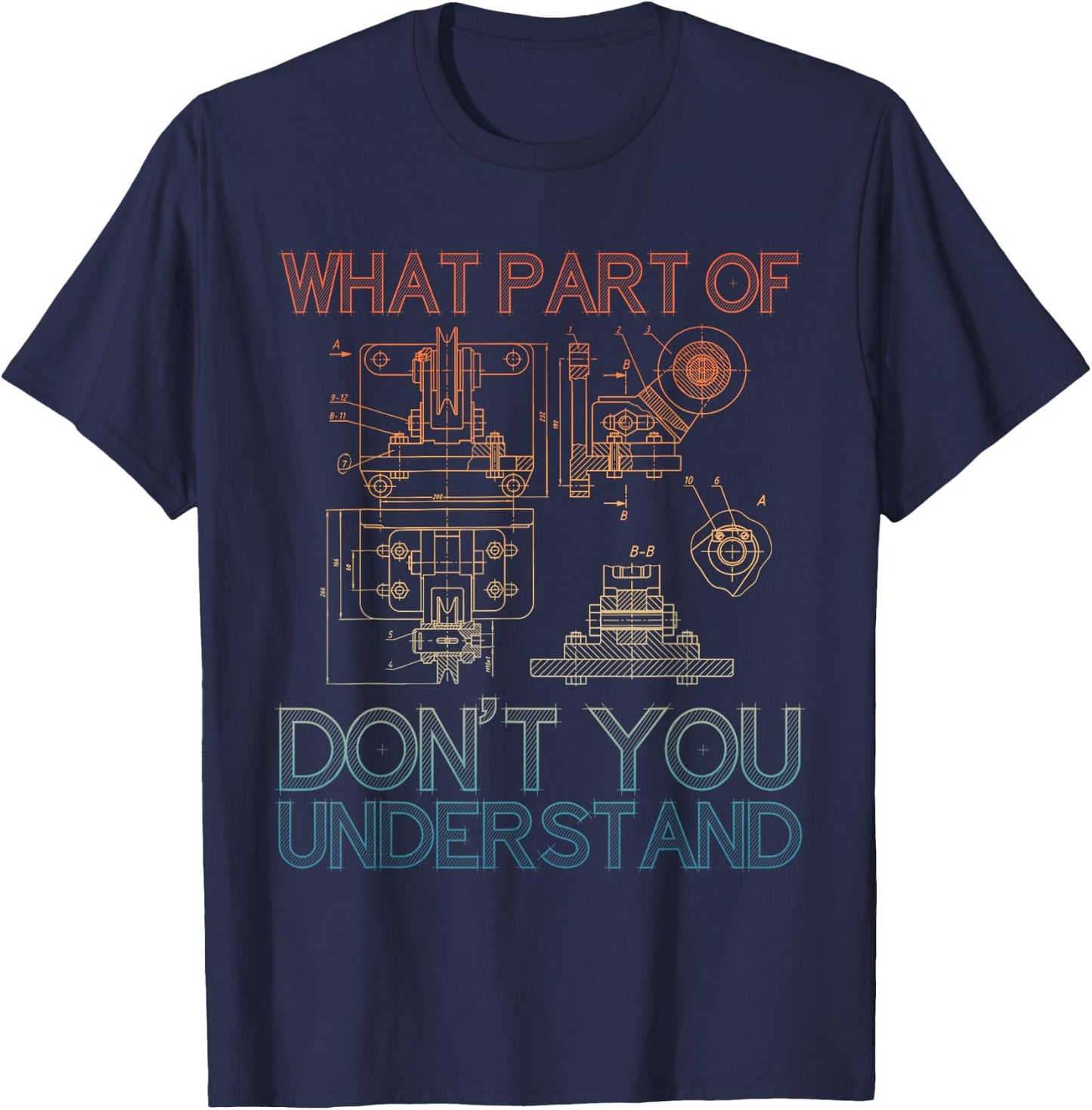 Funny Mechanical Engineering Design For Engineer Men Women T-Shirt - T-Shirt | Navy