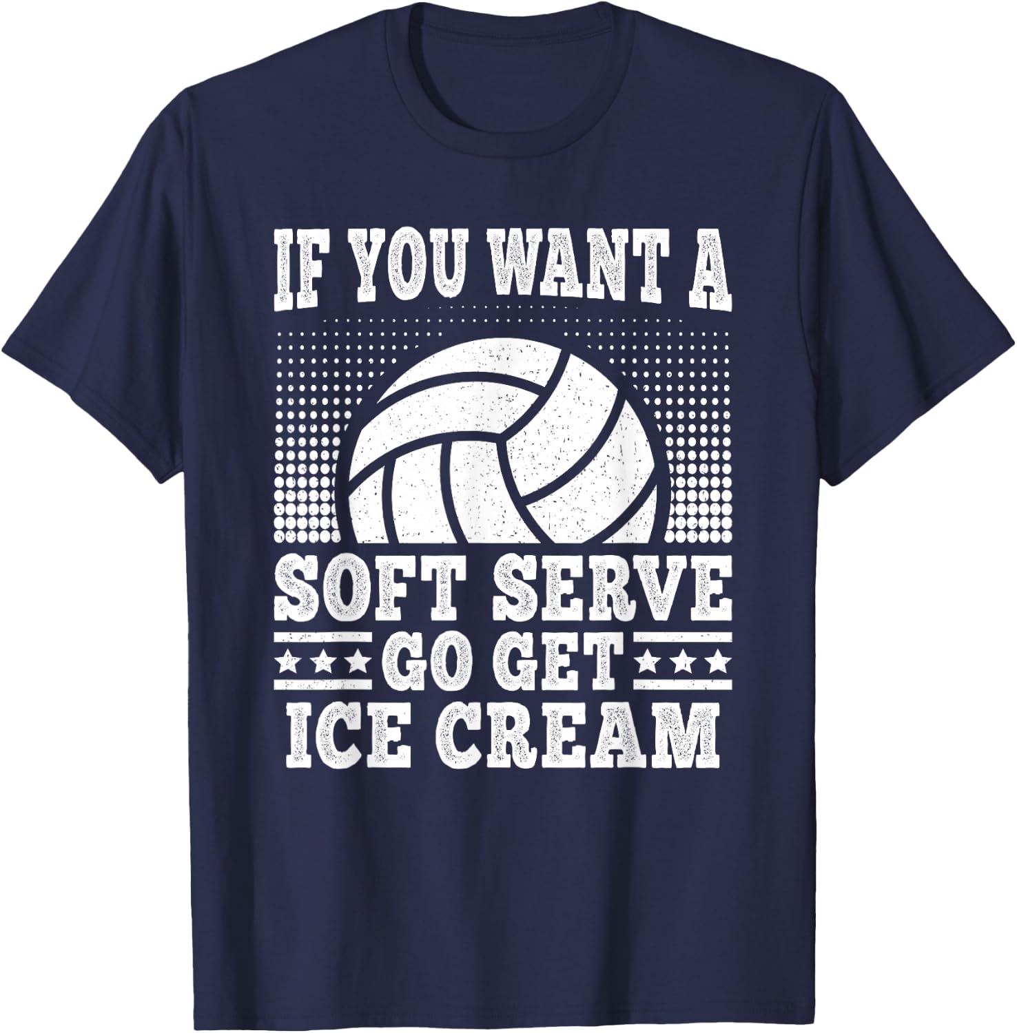 Soft Serve Ice Cream Funny Volleyball Player Men Women Kids T-Shirt - T-Shirt | Navy