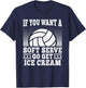 Soft Serve Ice Cream Funny Volleyball Player Men Women Kids T-Shirt - T-Shirt | Navy
