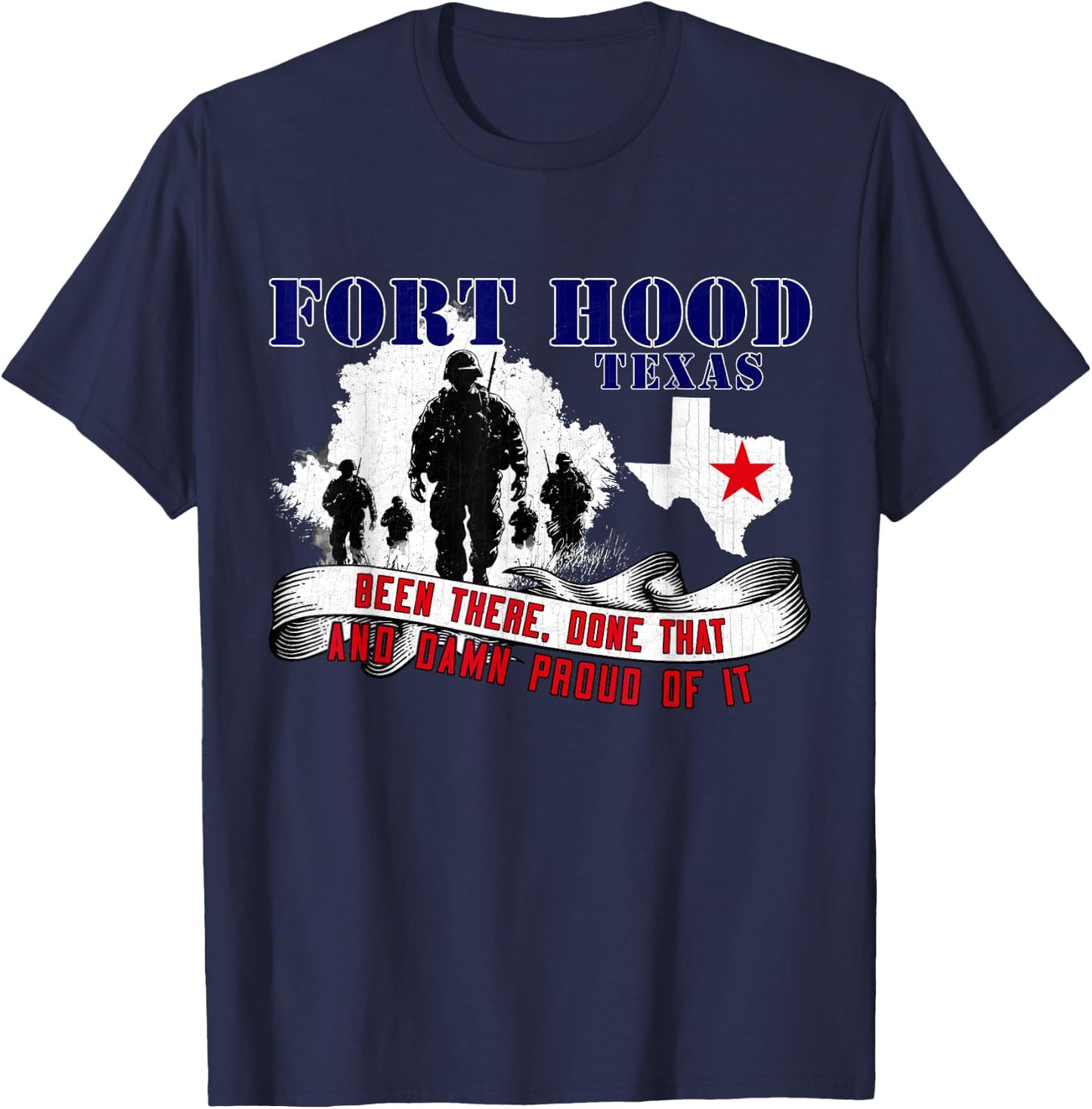 Fort Hood Texas US Military Base Veterans Day T-Shirt - T-Shirt | Navy