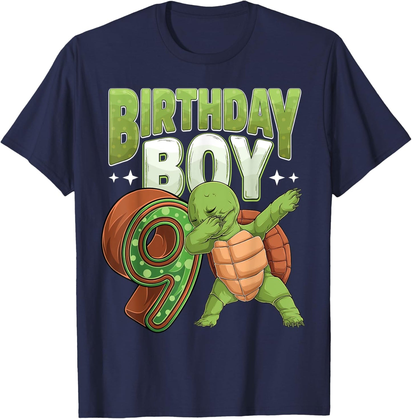 9 year old Turtle animal lovers 9th Birthday Boy T-Shirt - T-Shirt | Navy