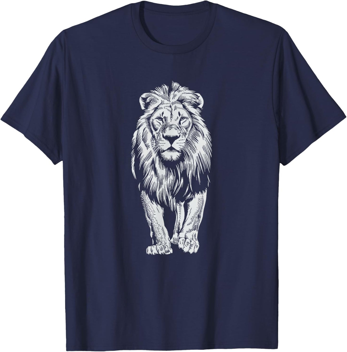White Paint Art Lion Lions T-Shirt - T-Shirt | Navy