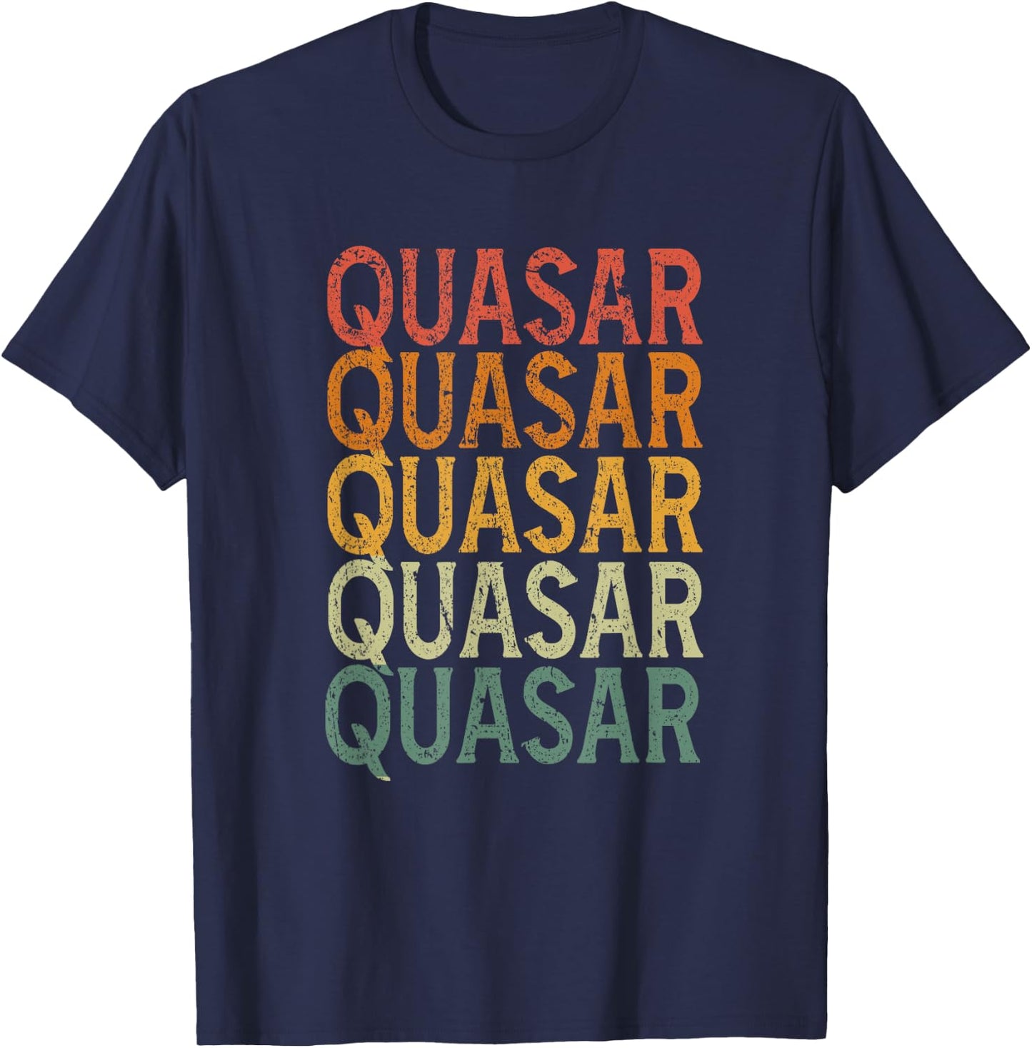 Retro Custom First Name Quasar T-Shirt - T-Shirt | Navy