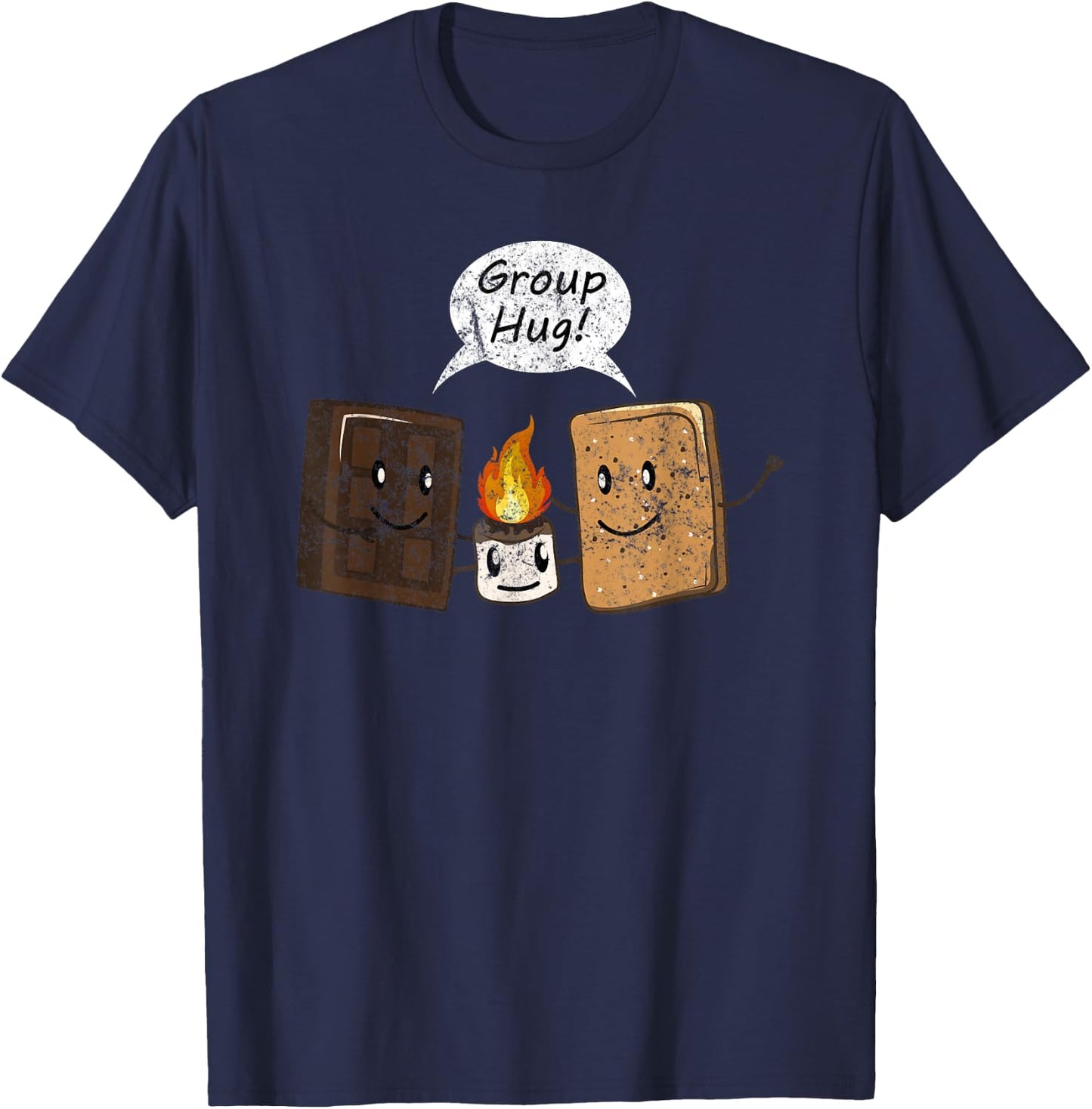 Group Hug Smores Cute Camping Chocolate Lover Camper T-Shirt - T-Shirt | Navy