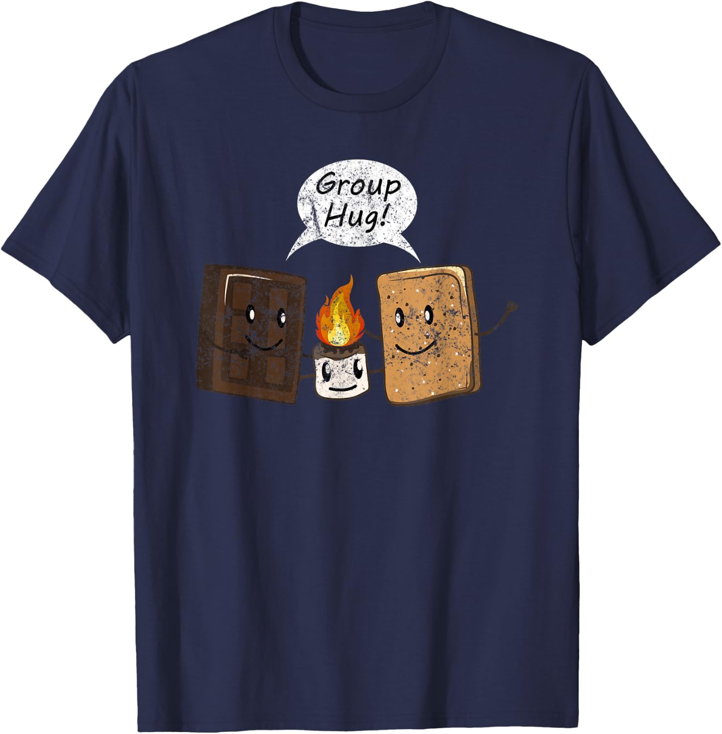 Group Hug Smores Cute Camping Chocolate Lover Camper T-Shirt - T-Shirt | Navy