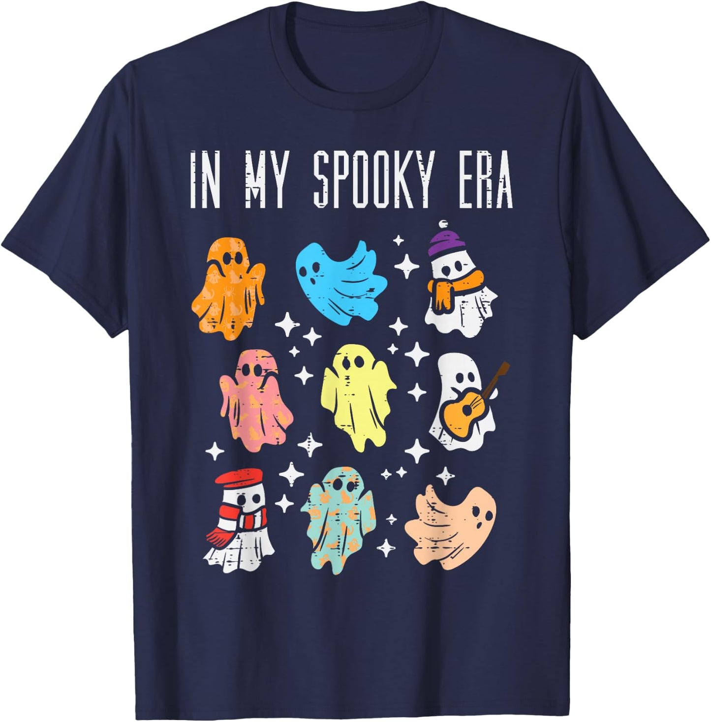 Halloween Ghosts In My Spooky Era Fun Costume Women Men Kids T-Shirt - T-Shirt | Navy
