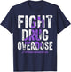 Fight Drug Overdose Purple Ribbon Opioid Overdose Awareness T-Shirt - T-Shirt | Navy