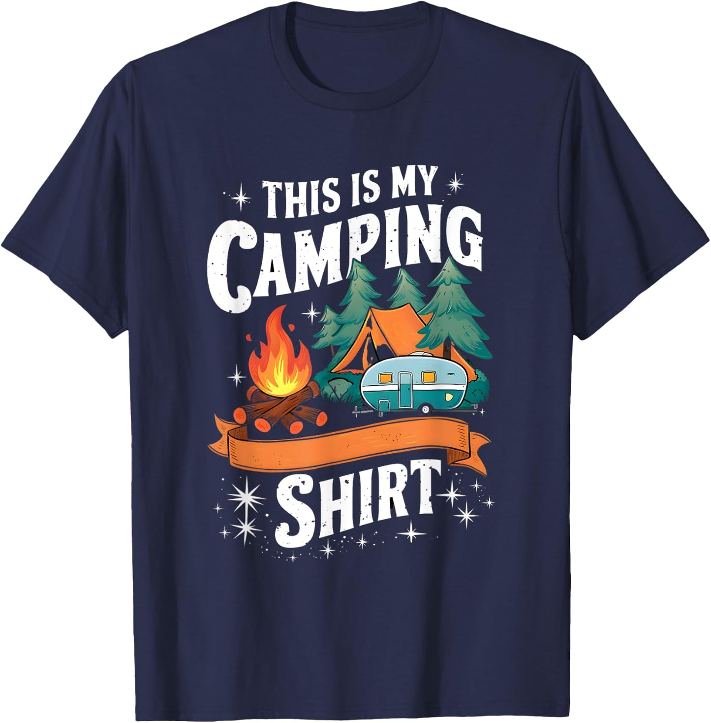 This Is My Camping Funny Camp Camper Master of Campfire T-Shirt - T-Shirt | Navy