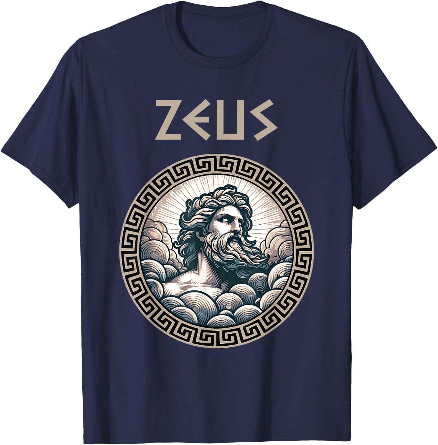 Zeus Greek God King of the Skies T-Shirt - T-Shirt | Navy