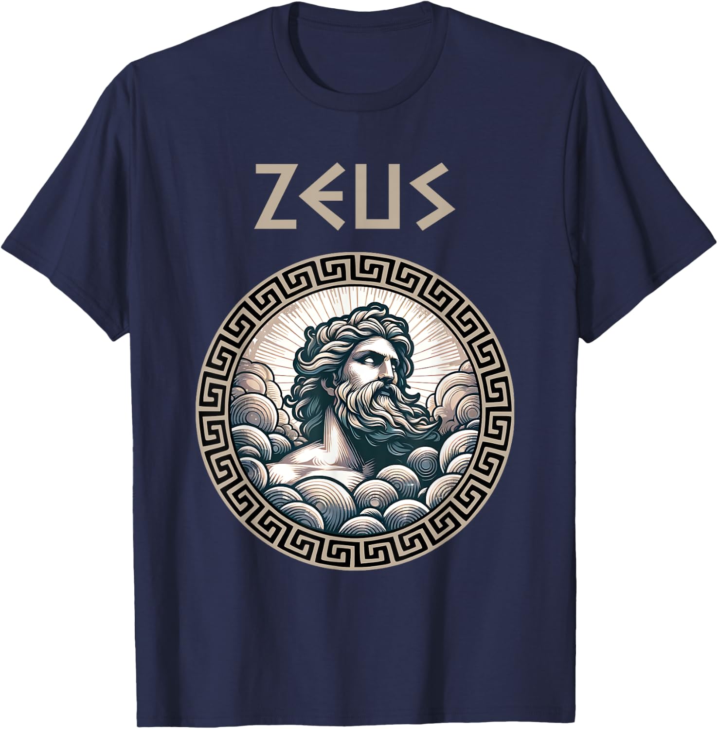 Zeus Greek God King of the Skies T-Shirt - T-Shirt | Navy