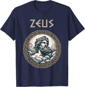 Zeus Greek God King of the Skies T-Shirt - T-Shirt | Navy