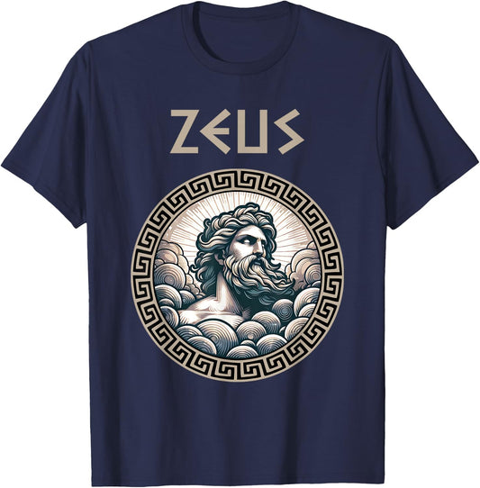 Zeus Greek God King of the Skies T-Shirt - T-Shirt | Navy