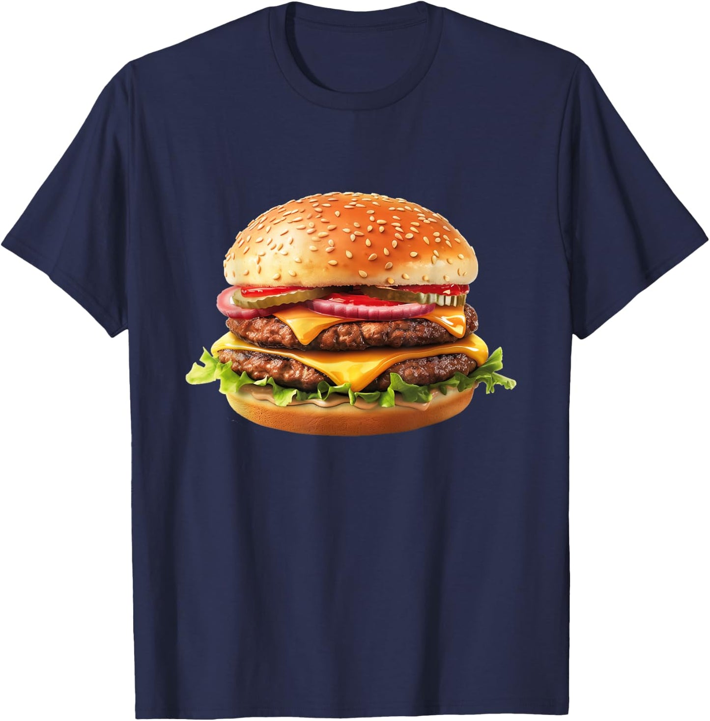 Hamburger Cheese BBQ Lovers T-Shirt - T-Shirt | Navy