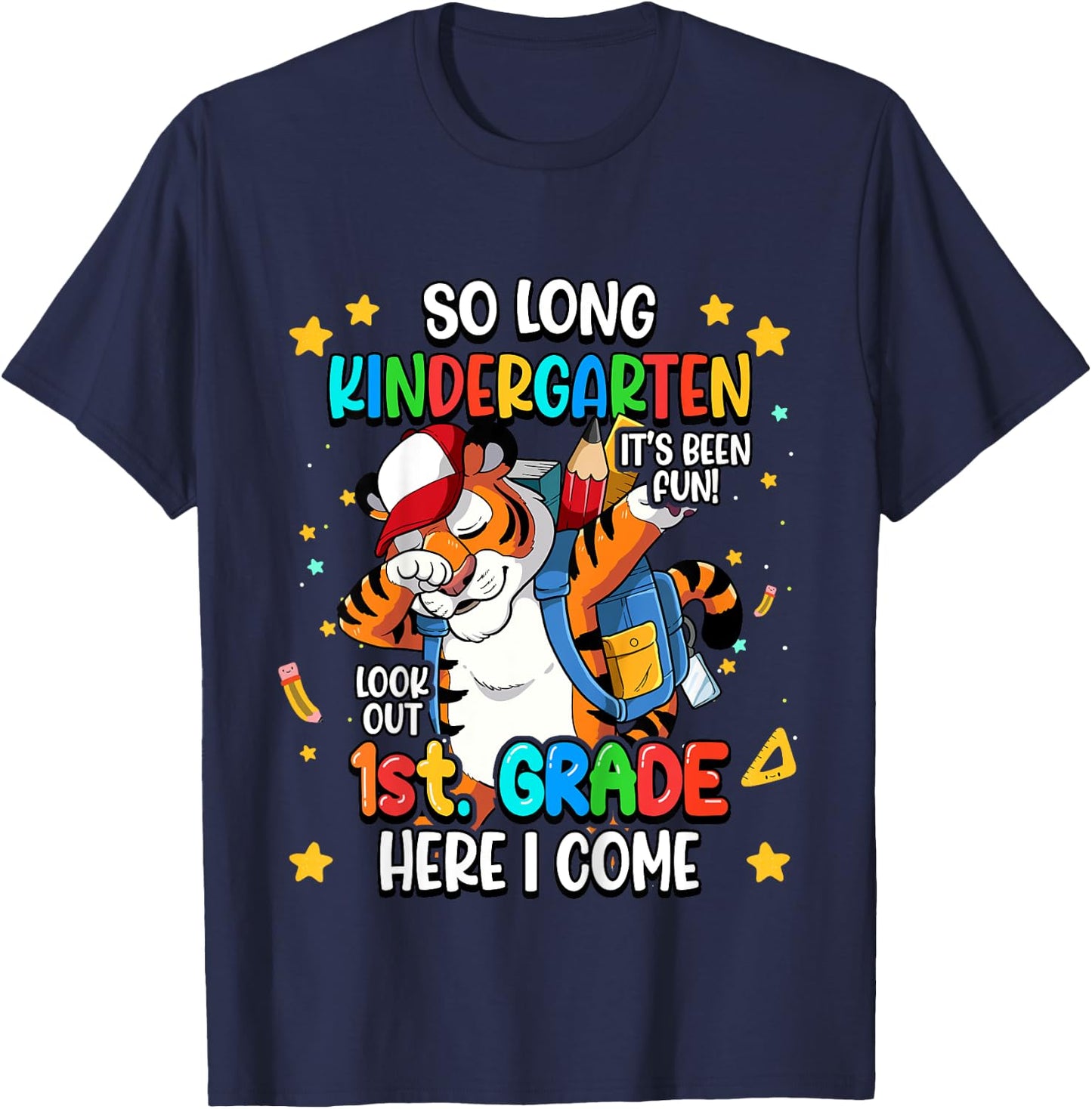 So Long Kindergarten Hello 1st Grade T-Shirt - T-Shirt | Navy