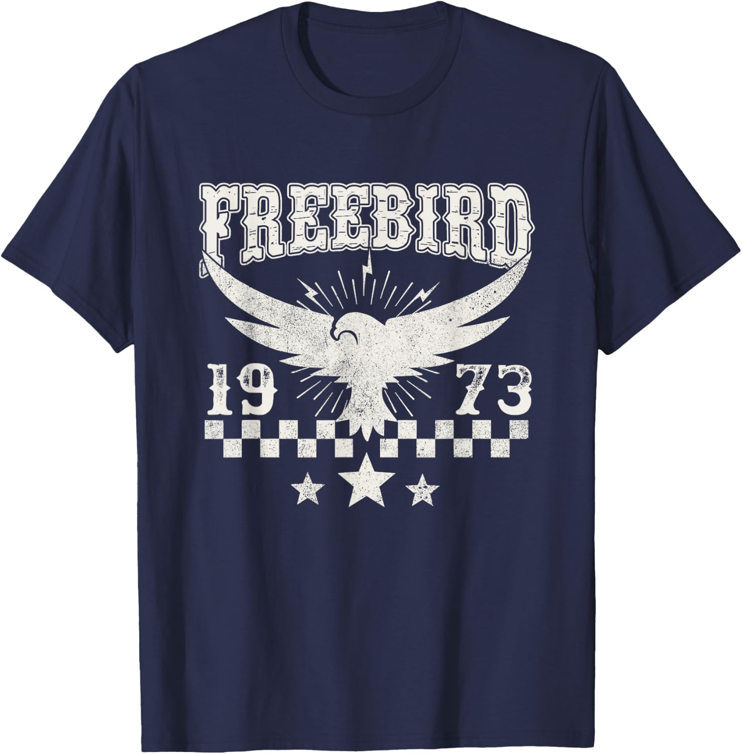 Free Eagle Bird 1973 American Western Country Music Lover T-Shirt - T-Shirt | Navy