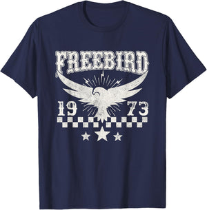 Free Eagle Bird 1973 American Western Country Music Lover T-Shirt - T-Shirt | Navy
