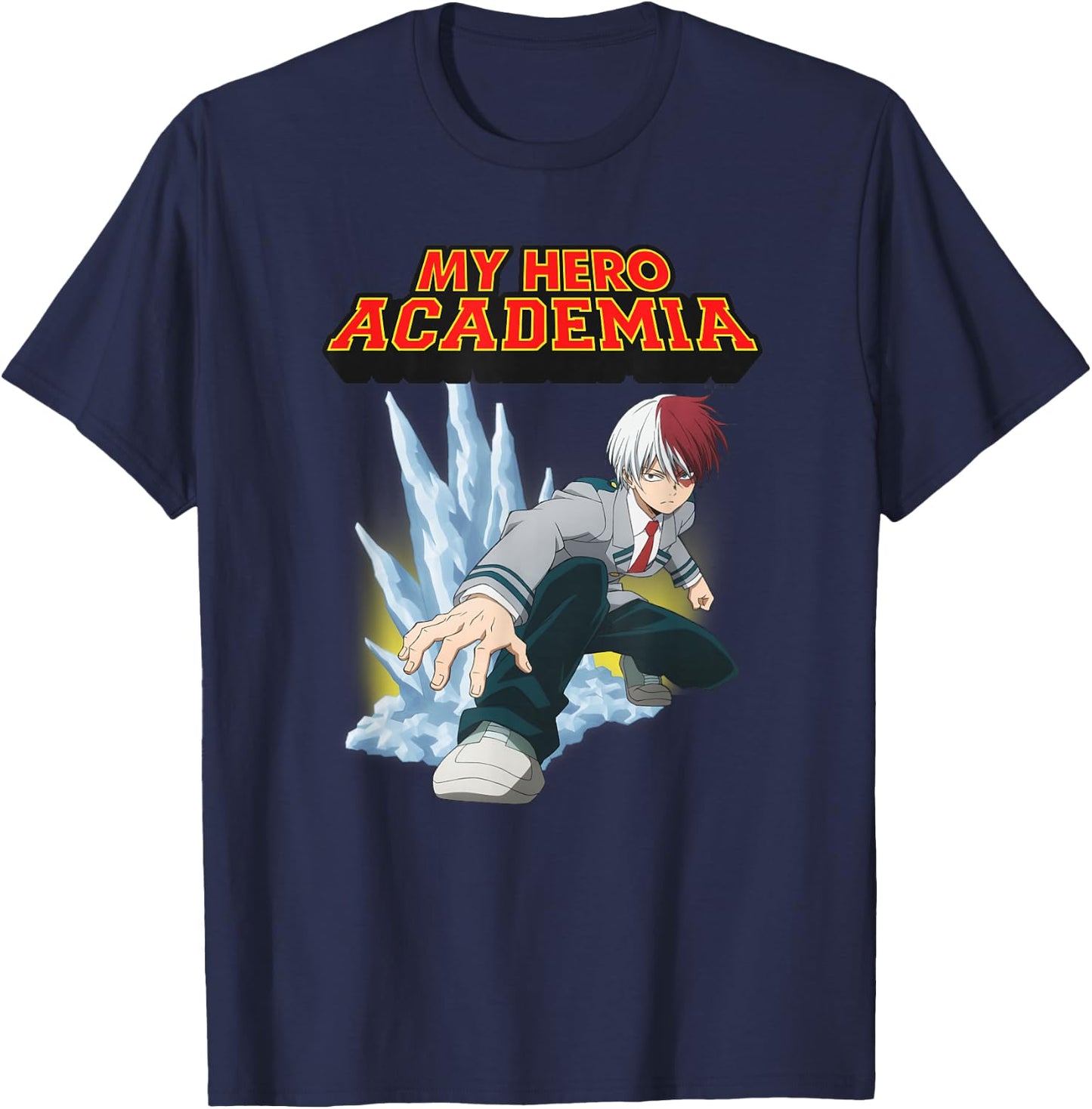 My Hero Academia Shoto Todoroki Half-Cold Half-Hot T-Shirt - T-Shirt | Navy
