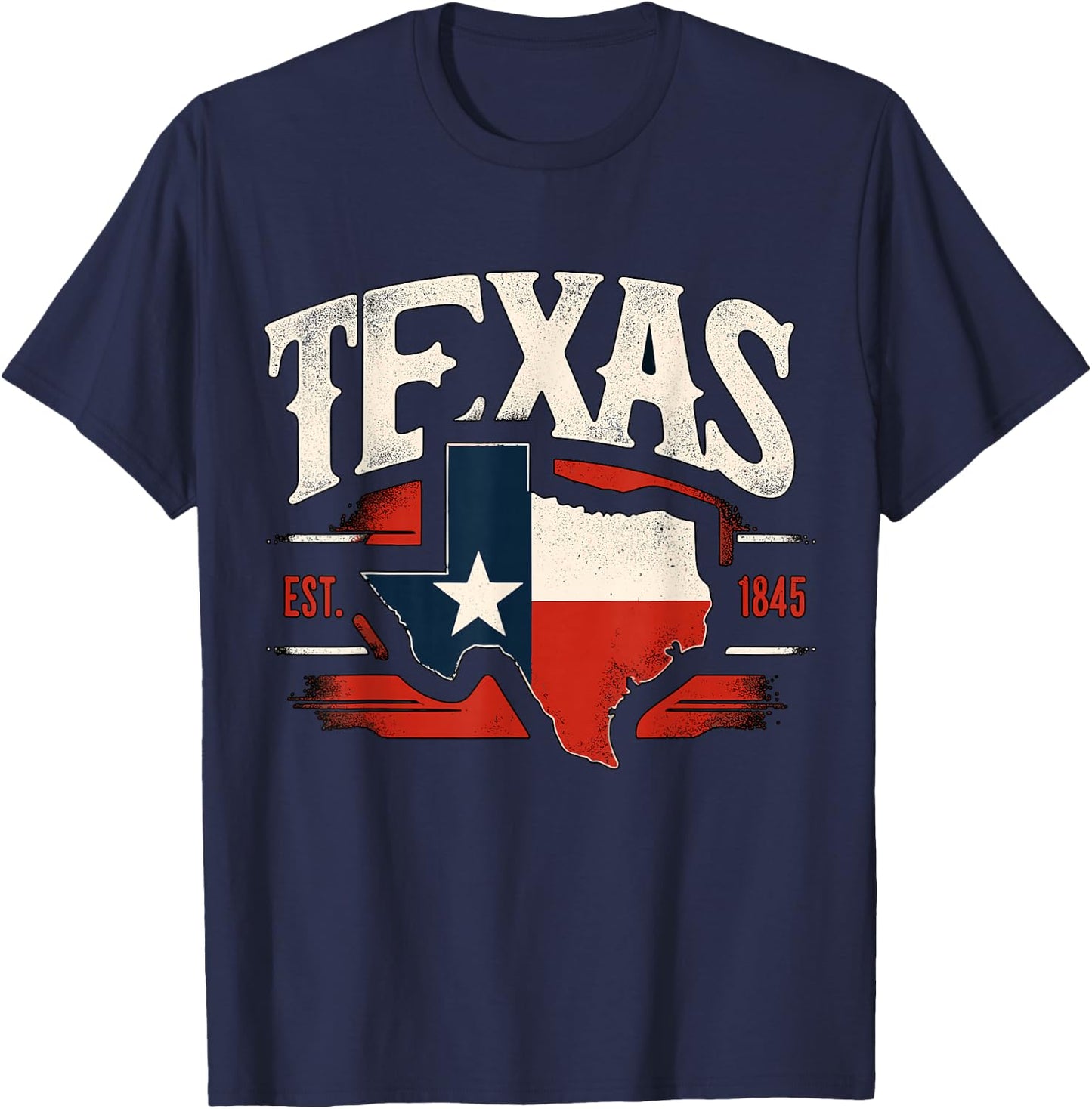 Texas Map Texas Flag T-Shirt - T-Shirt | Navy