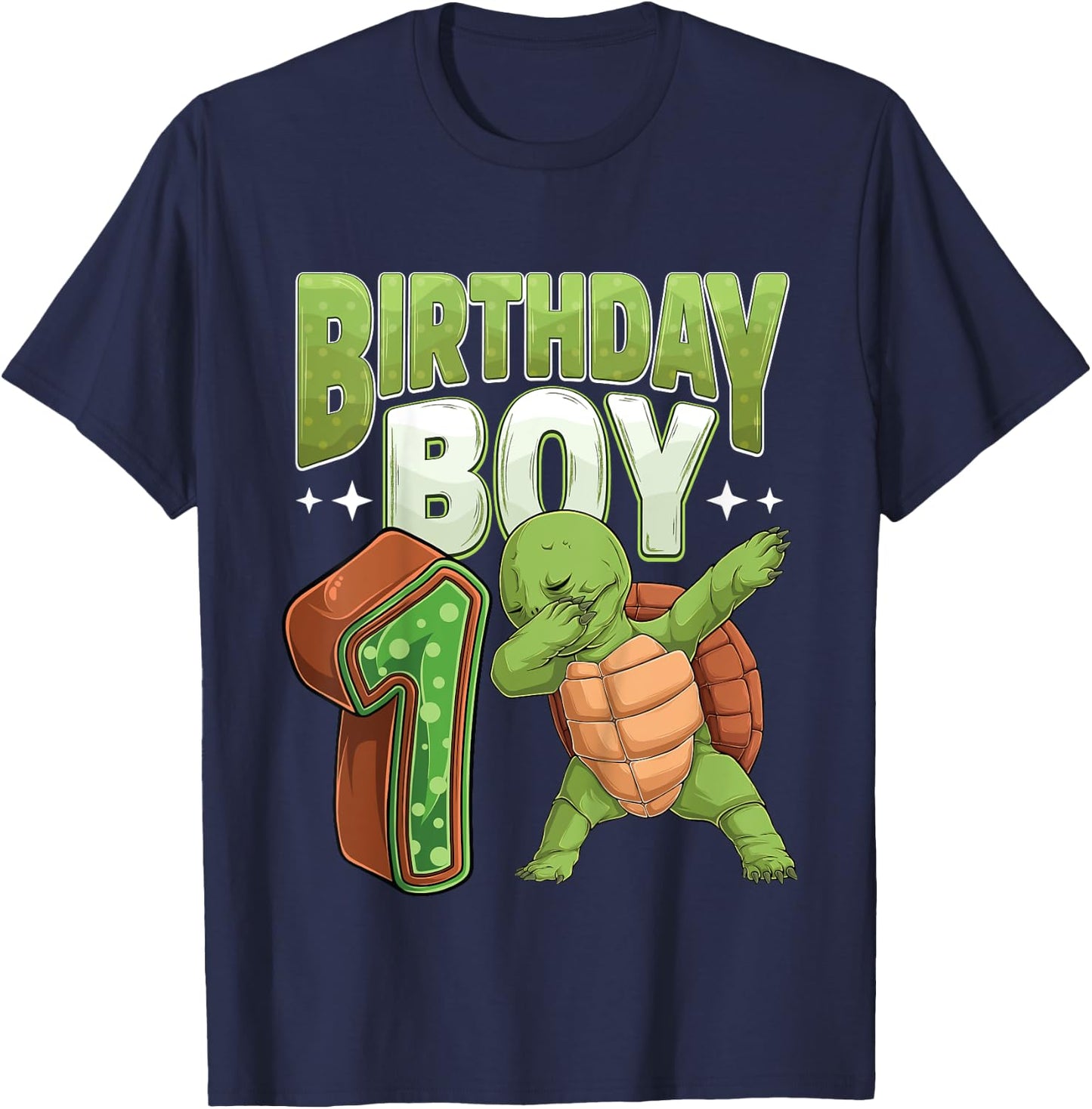 Kids 1 year old Turtle animal lovers 1st Birthday Boy T-Shirt - T-Shirt | Navy