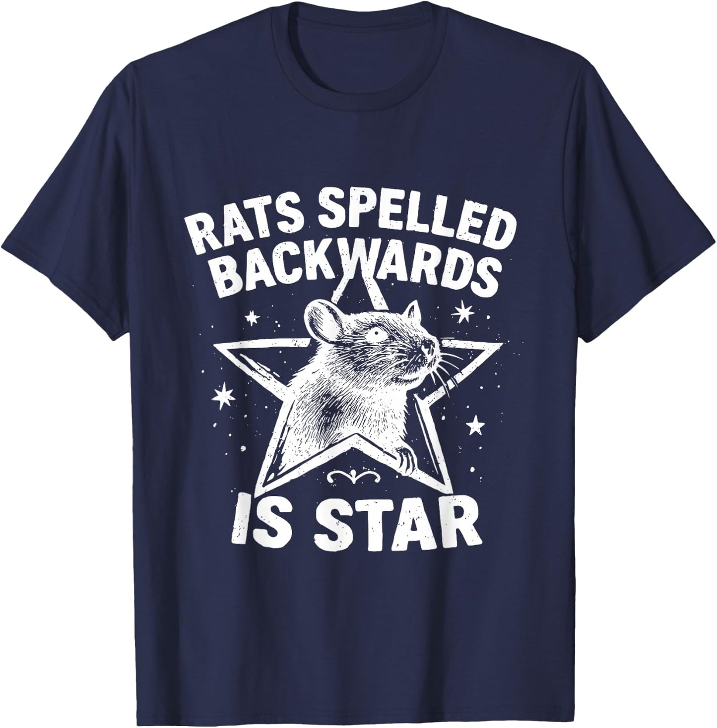 Rats Spelled Backwards is Star T-Shirt - T-Shirt | Navy