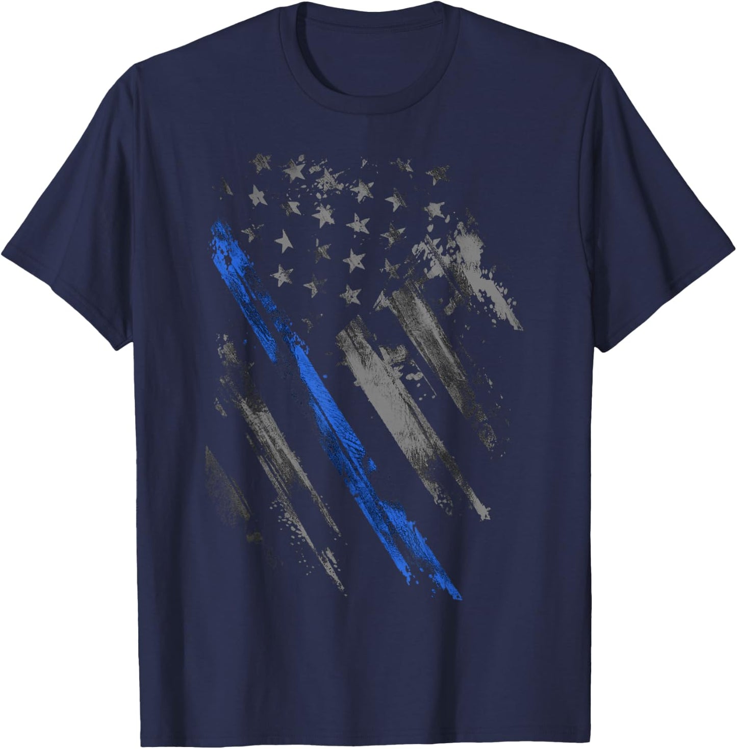 Crosswise Thin Blue Line Flag T-Shirt - T-Shirt | Navy