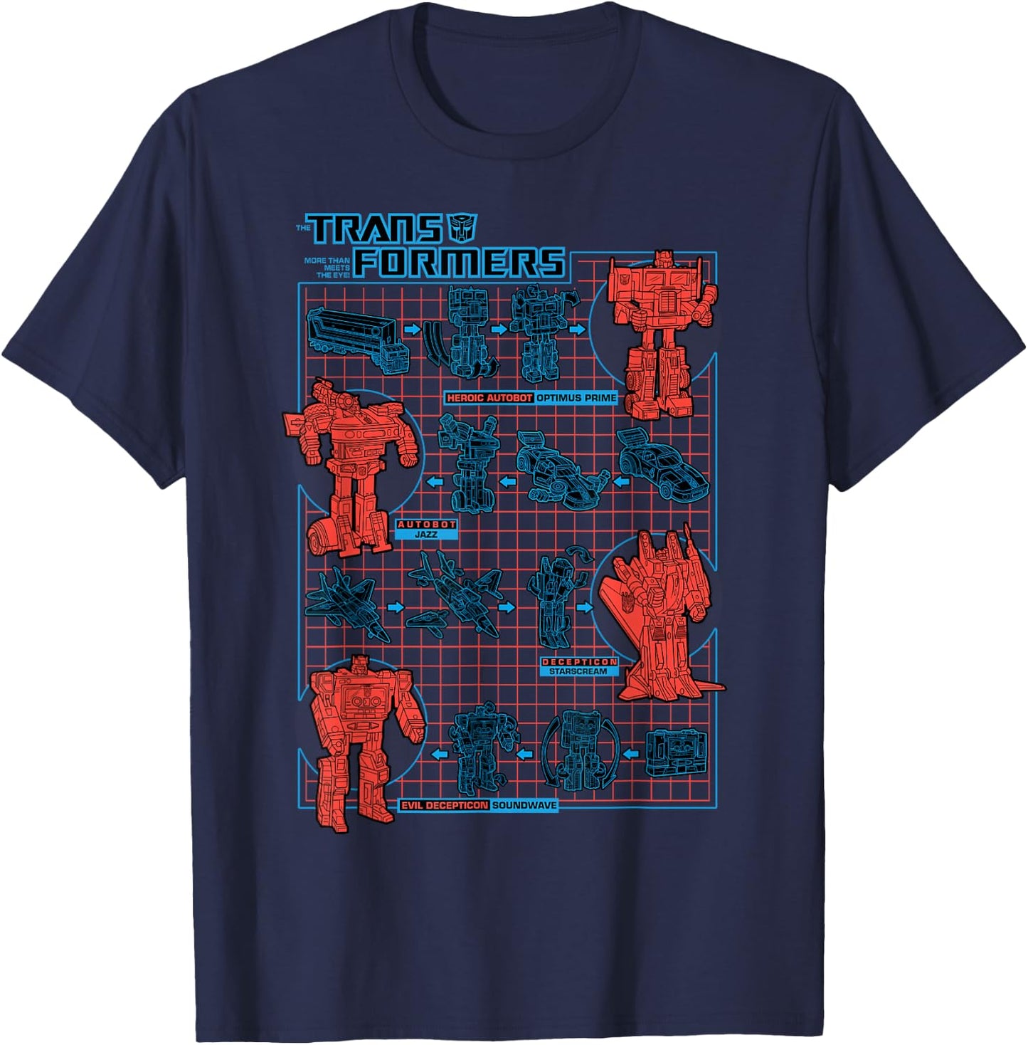 Transformers How To Transform Schematic T-Shirt - T-Shirt | Navy