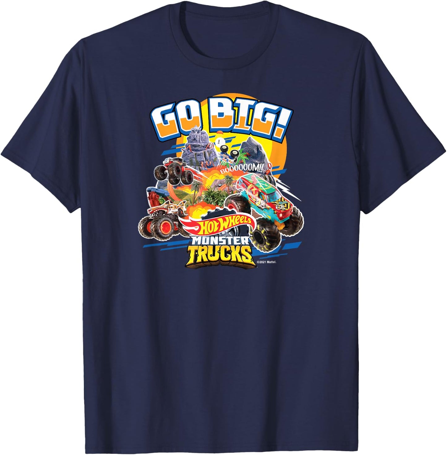 Hot Wheels - Monster Trucks Go Big T-Shirt - T-Shirt | Navy