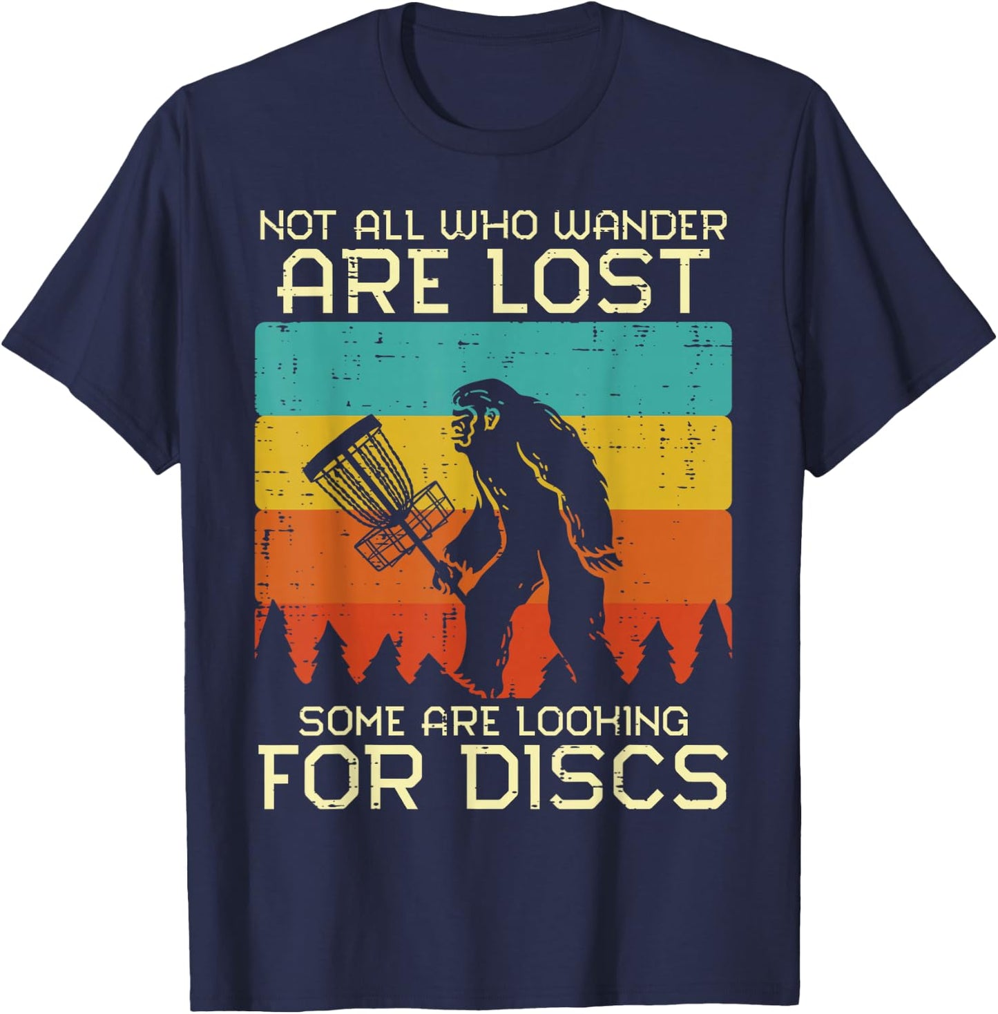 Disc Golf Bigfoot Sasquatch Frisbee Frolf Men Women Kids T-Shirt - T-Shirt | Navy