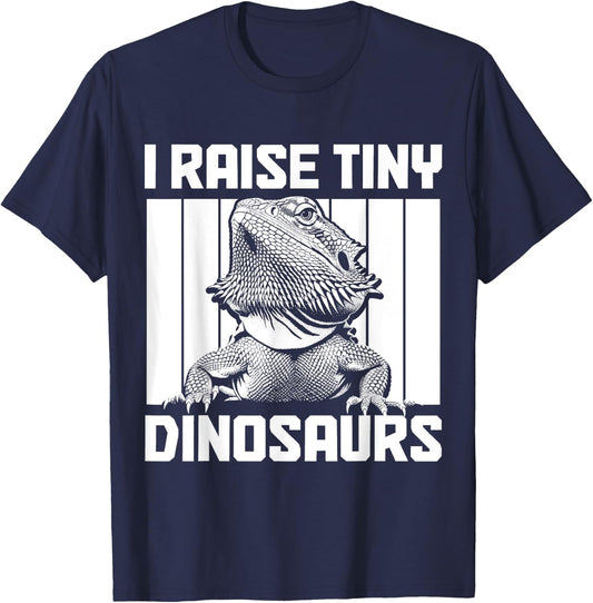 Bearded Dragon I Raise Tiny Dinosaurs Funny Reptile Lover T-Shirt - T-Shirt | Navy