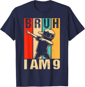 9 Year Old Birthday Dabbing Boy Bruh It's My 9th Birthday T-Shirt - T-Shirt | Navy