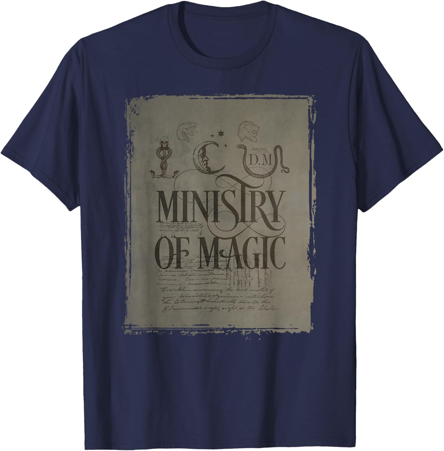 Harry Potter Ministry of Magic Parchment T-Shirt - T-Shirt | Navy