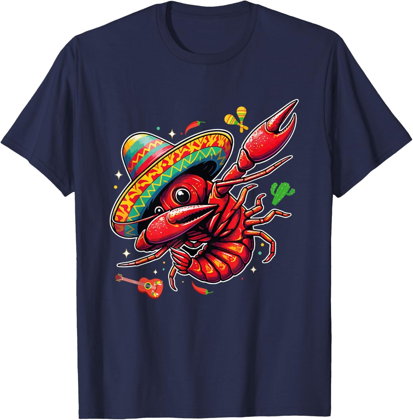 Cinco De Mayo Mexican food Party Funny Mexico Crawfish Boil T-Shirt - T-Shirt | Navy
