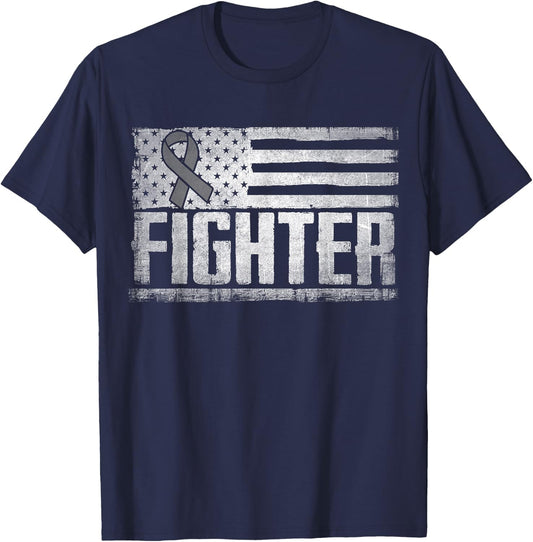 Brain Tumor Brain Cancer Fighter Brain Disease T-Shirt - T-Shirt | Navy
