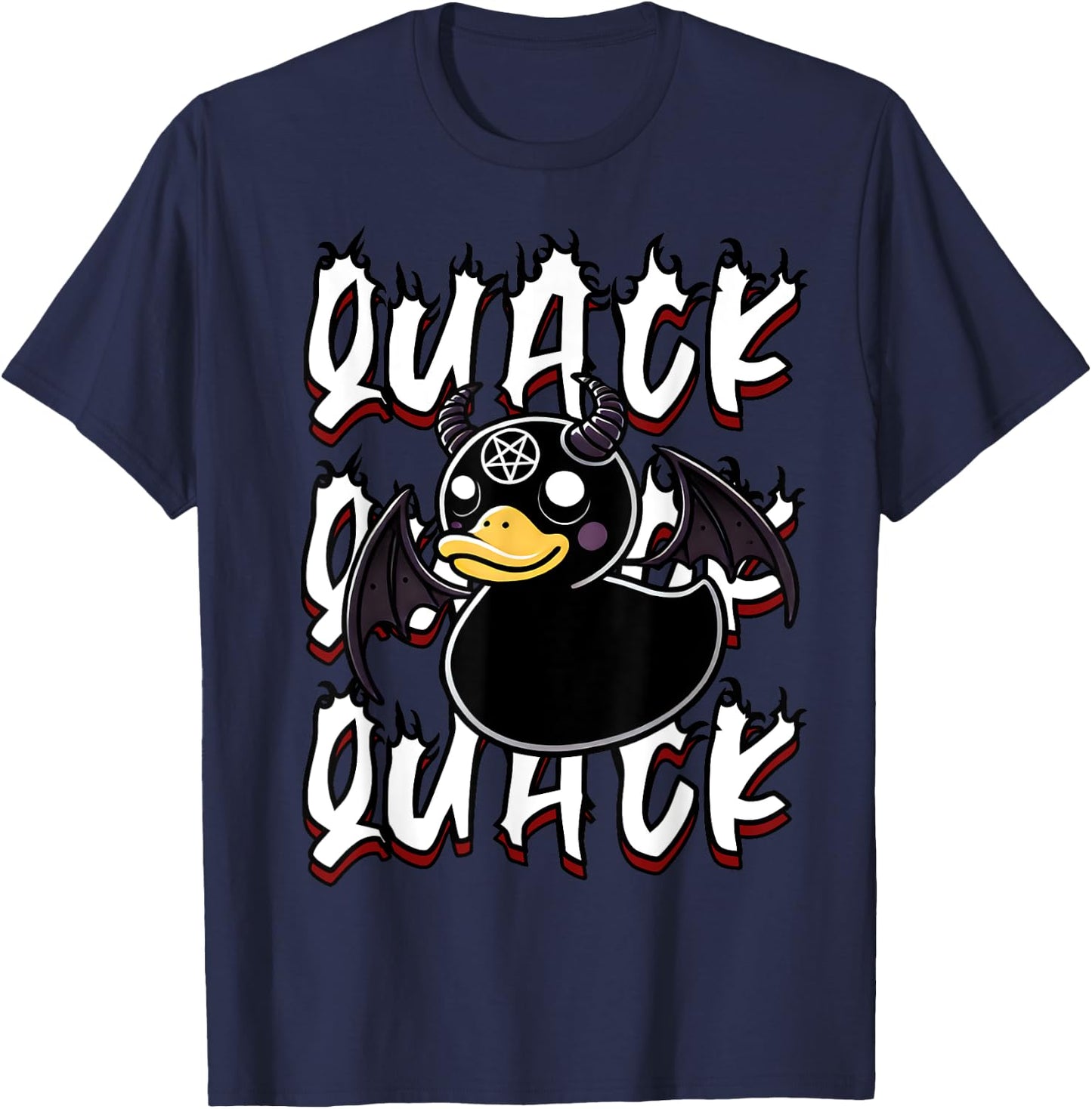 Goth Rubber Ducky Funny Gothic Black Aesthetic Duck Quack T-Shirt - T-Shirt | Navy
