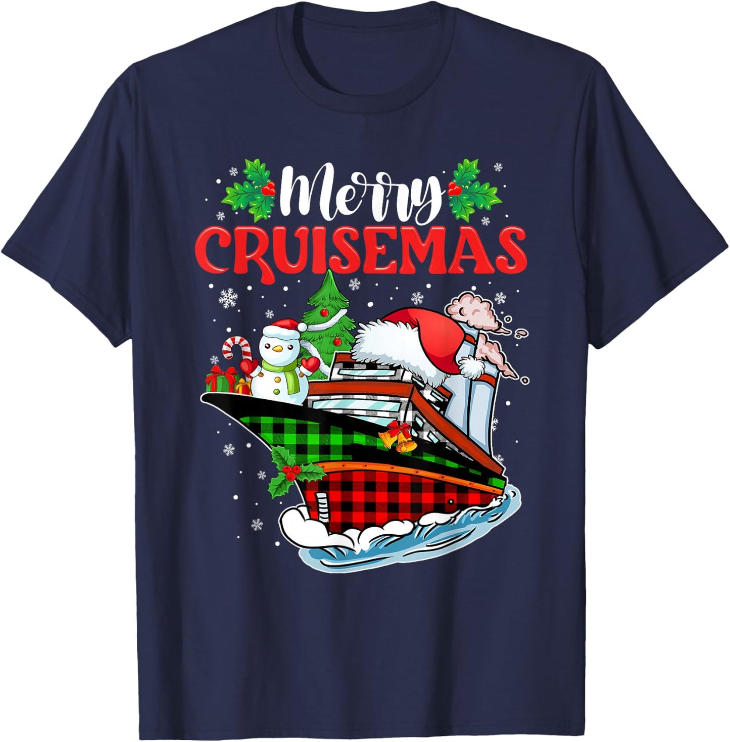 Merry Cruisemas 2025 Funny Cruise Squad Christmas 2025 T-Shirt - T-Shirt | Navy