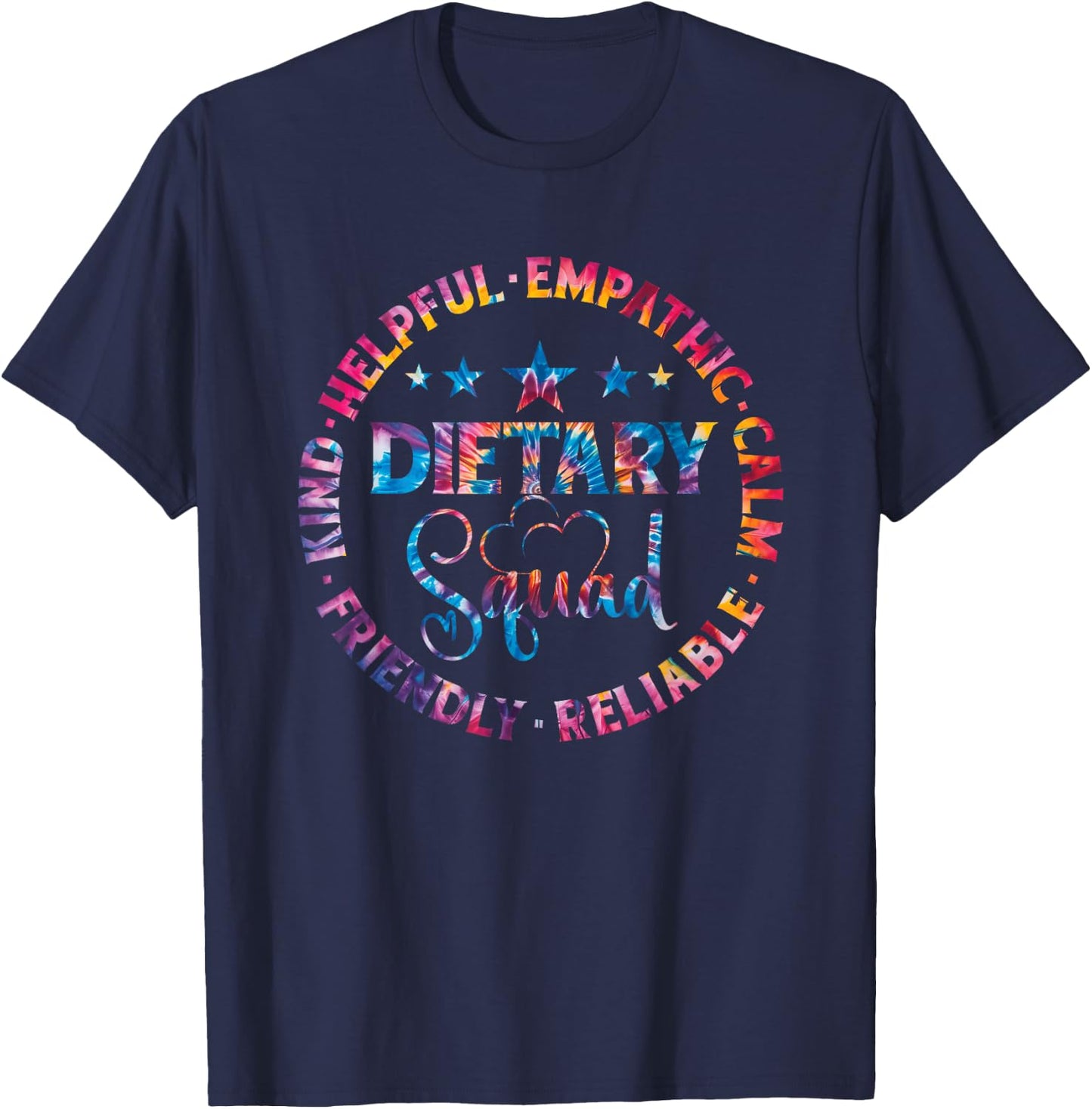 Dietary Squad Tie Dye Healthcare Worker Dietitian Squad T-Shirt - T-Shirt | Navy