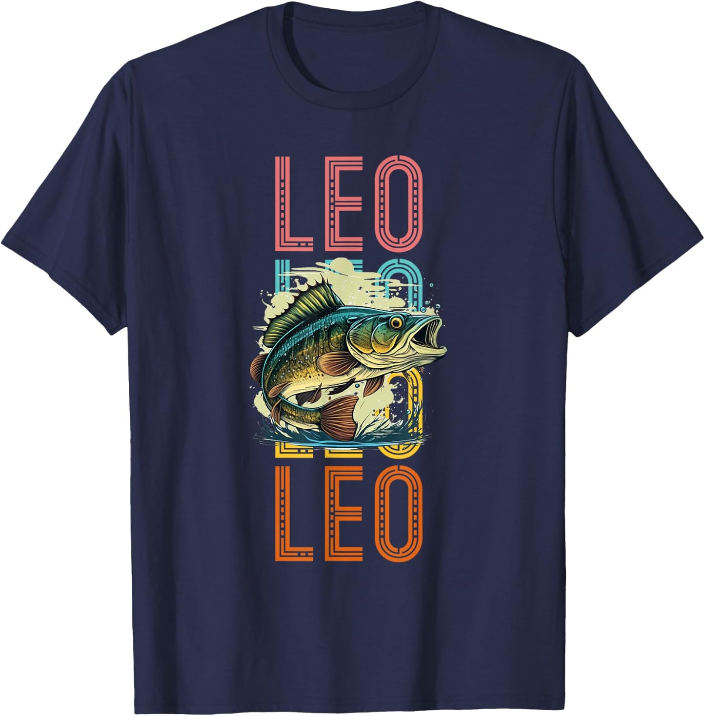 Leo Custom Fishing Hobbyist T-Shirt - T-Shirt | Navy