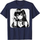 Anime Horror Girl Aesthetic Grunge Waifu Japanese Otaku T-Shirt - T-Shirt | Navy