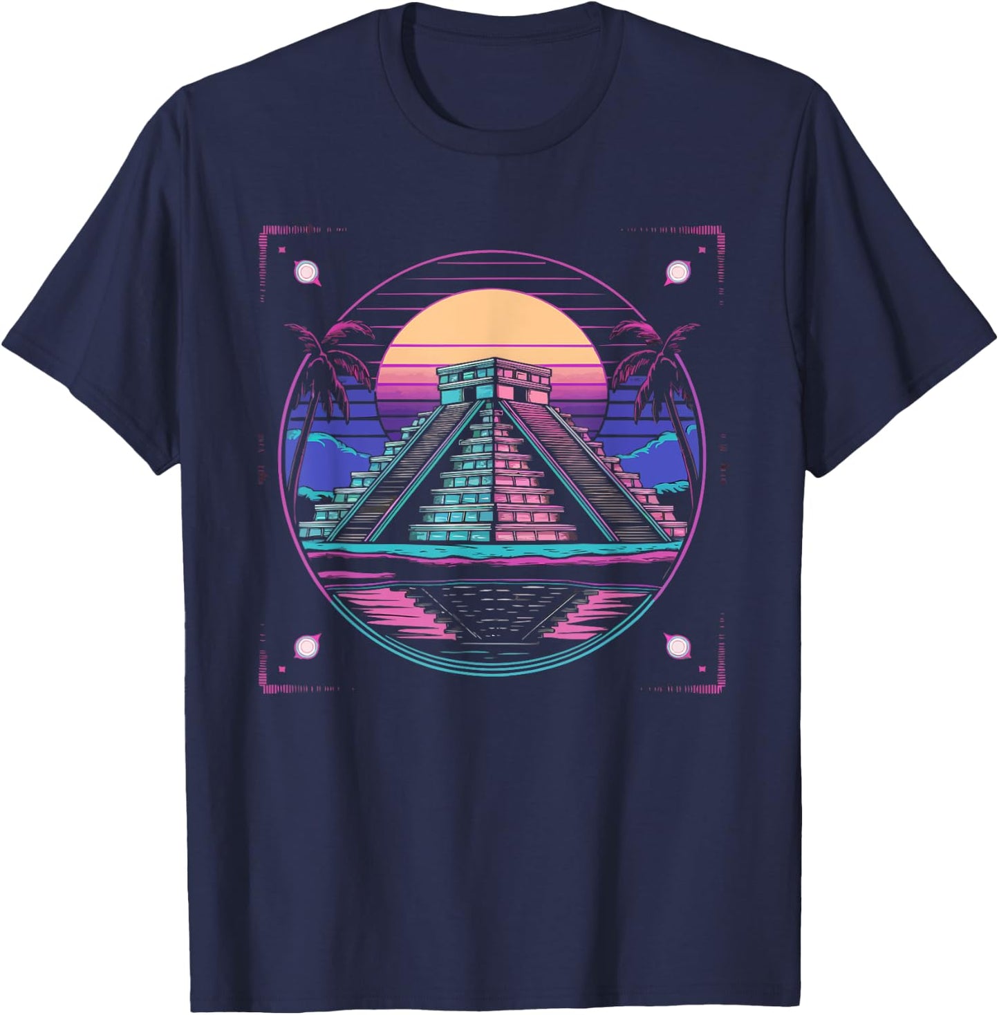 Chichen Itza Maya Civilization Mayan Pyramid Mexico T-Shirt - T-Shirt | Navy