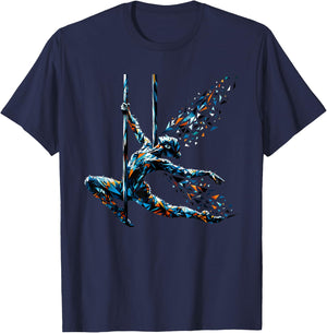 Polygon Art Aerial Silk Yoga Aerialist Acrobatics T-Shirt - T-Shirt | Navy