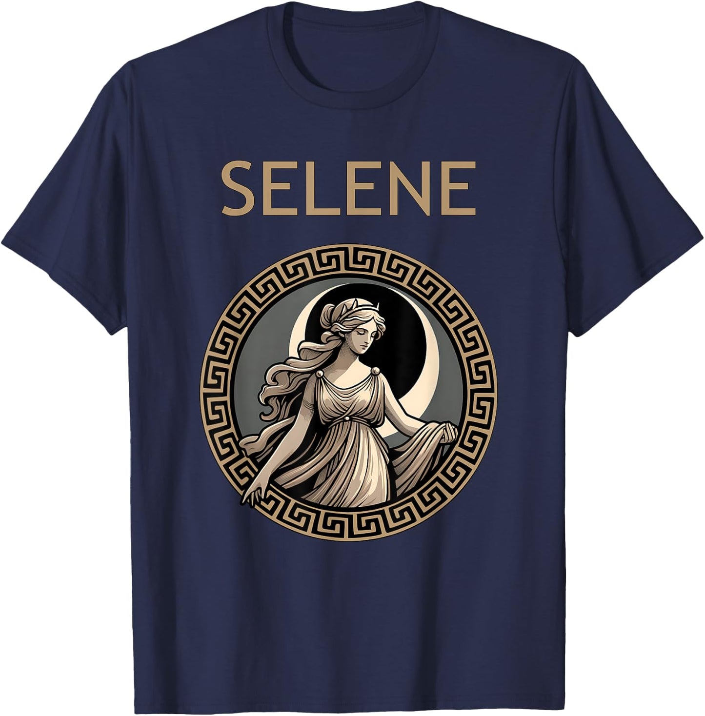 Selene Greek Goddess of the Moon T-Shirt - T-Shirt | Navy