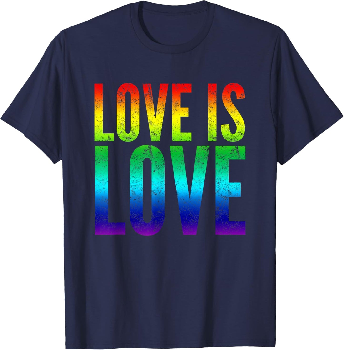 Gay Pride shirt Love is Love Rainbow Flag Colors T-Shirt - T-Shirt | Navy
