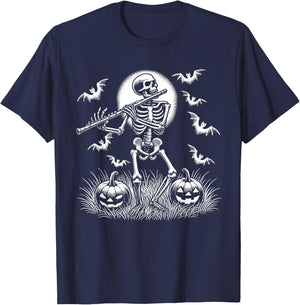 Funny Flute Skeleton Flutist Halloween Kids T-Shirt - T-Shirt | Navy