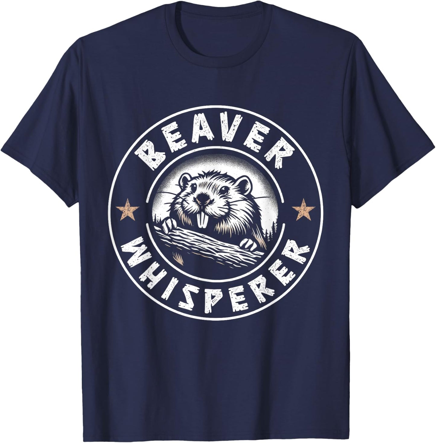 Beaver Whisperer Vintage Arts Animal Lovely Beavers Outfits T-Shirt - T-Shirt | Navy