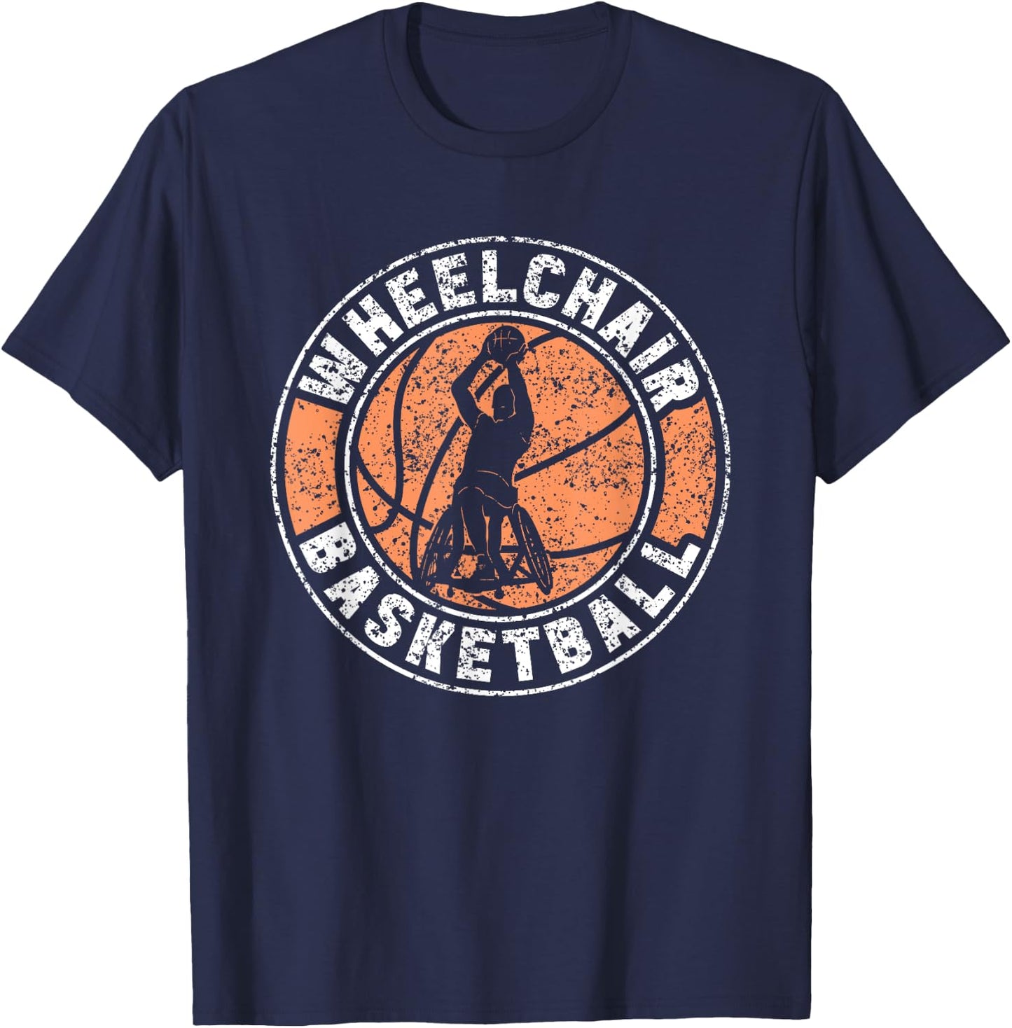 Wheelchair Basketball Player Sports Wheelchair Basketball T-Shirt - T-Shirt | Navy