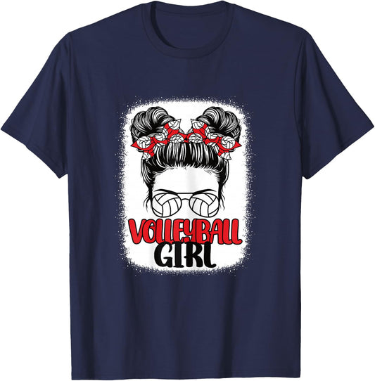 Volleyball Girl Cute Volleyball Player Women Girls T-Shirt - T-Shirt | Navy