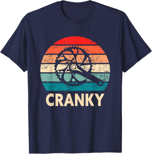 Cranky Cyclist Vintage Funny Biking Design for Bicycle Lover T-Shirt - T-Shirt | Navy