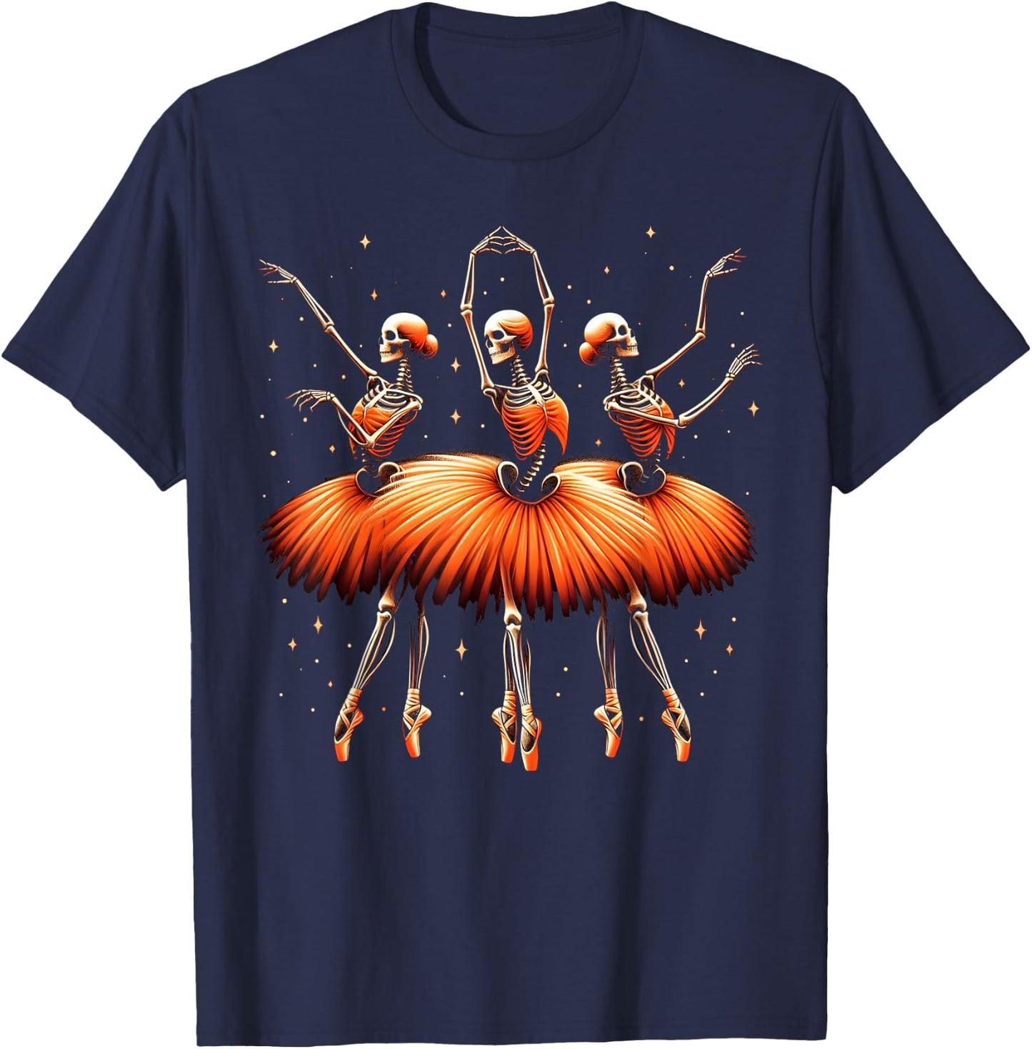 Spooky Ballerina Skeleton Dance Funny Halloween Ballet T-Shirt - T-Shirt | Navy