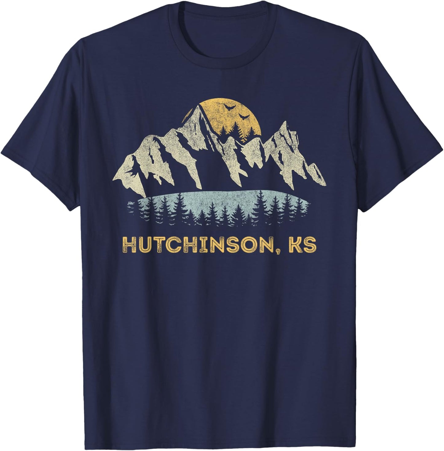 Hutchinson Kansas Mountain Sunset Sunrise KS T-Shirt - T-Shirt | Navy