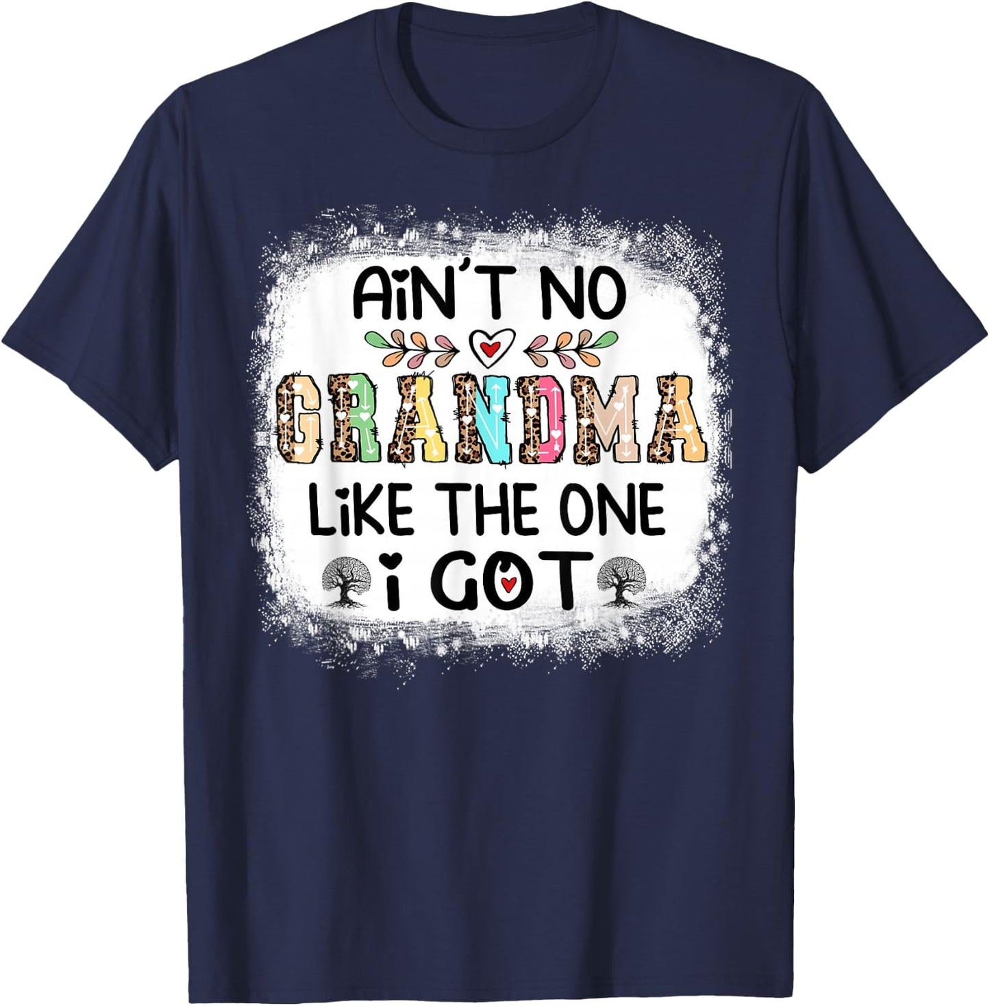 Ain't No Grandma Like The One I Got Leopard Family Reunion T-Shirt - T-Shirt | Navy